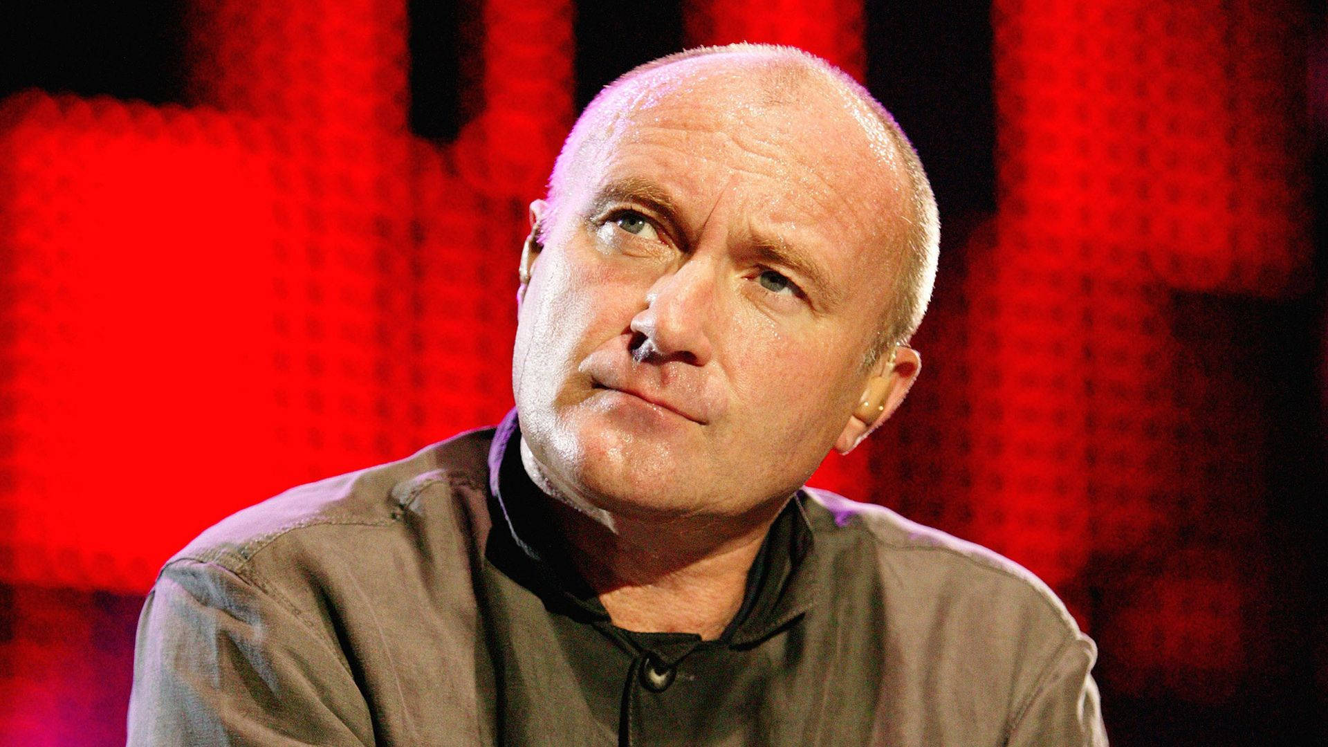Phil Collins, bald man, dark shirt, Full HD Desktop Wallpaper