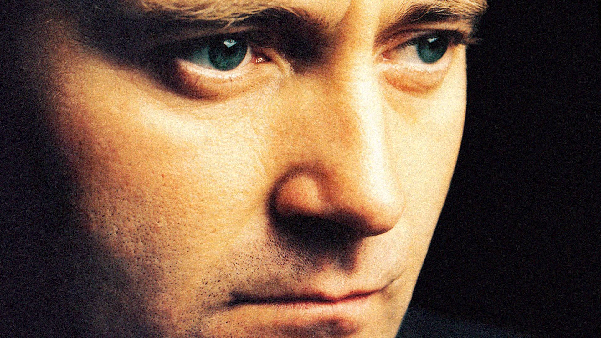 Phil Collins, poker face, piercing blue eyes, Full HD Desktop Wallpaper