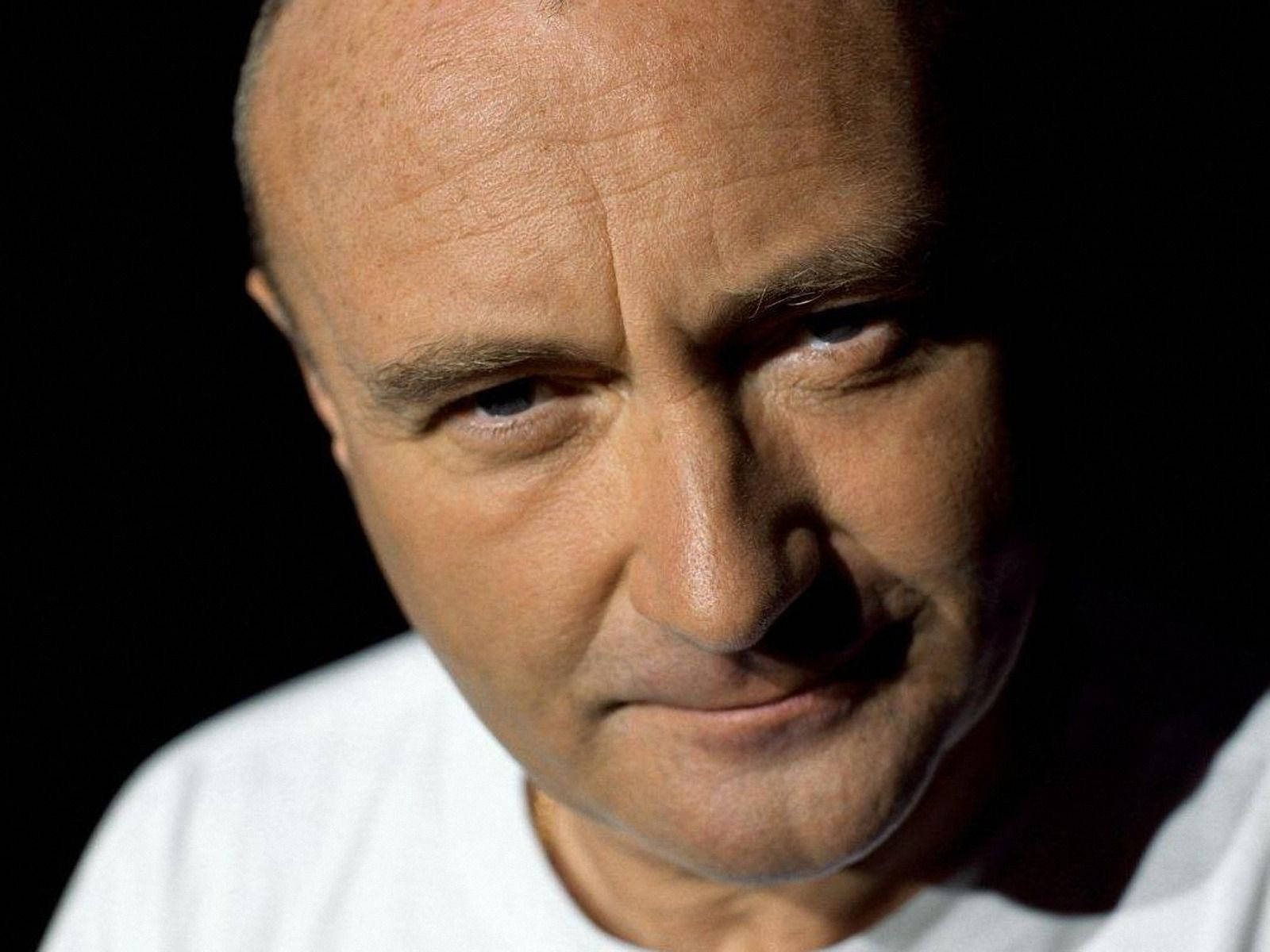 Phil Collins, bald man, white shirt, HD Desktop Wallpaper