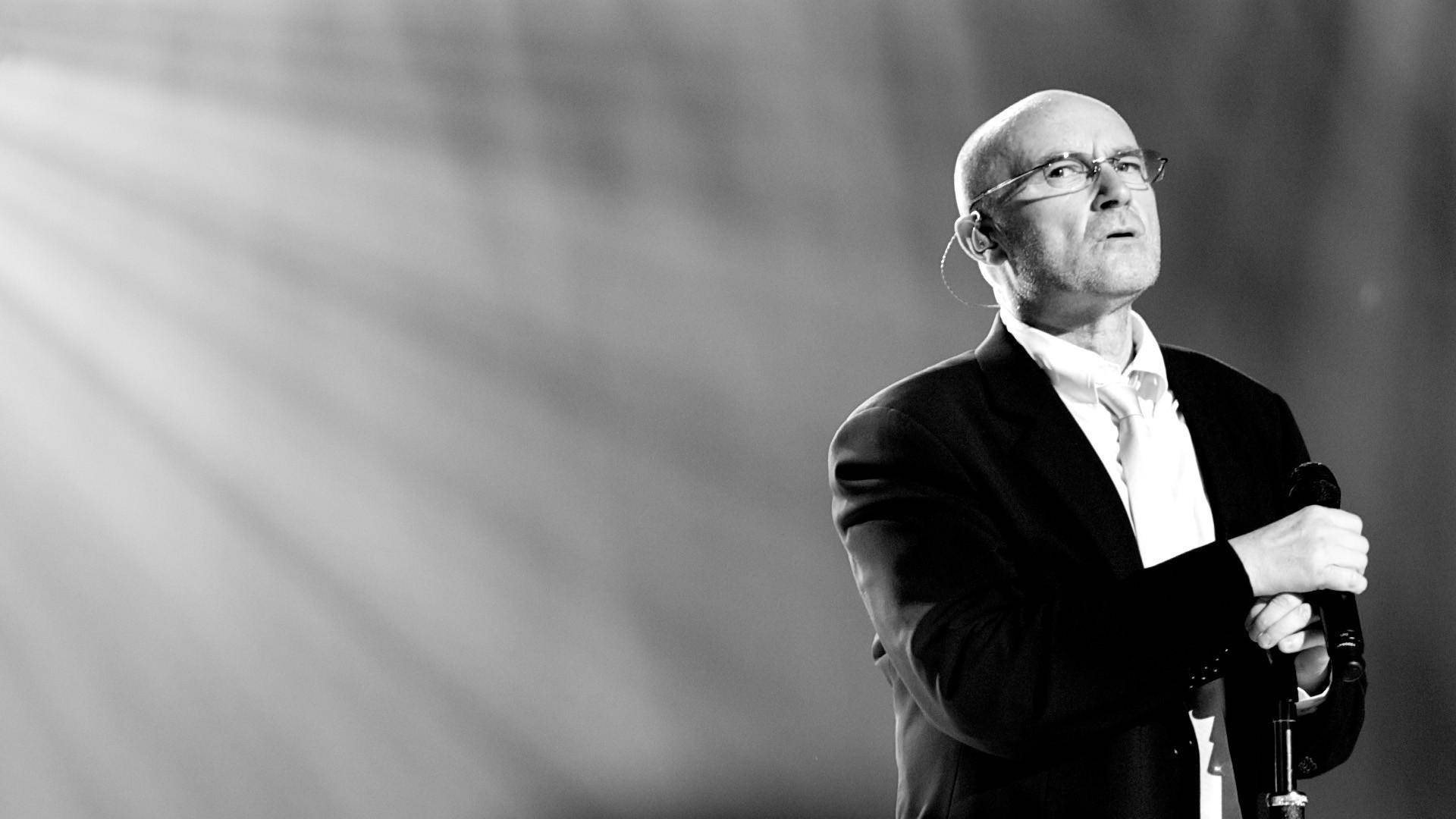 Phil Collins, bald man, glasses, Full HD Desktop Wallpaper