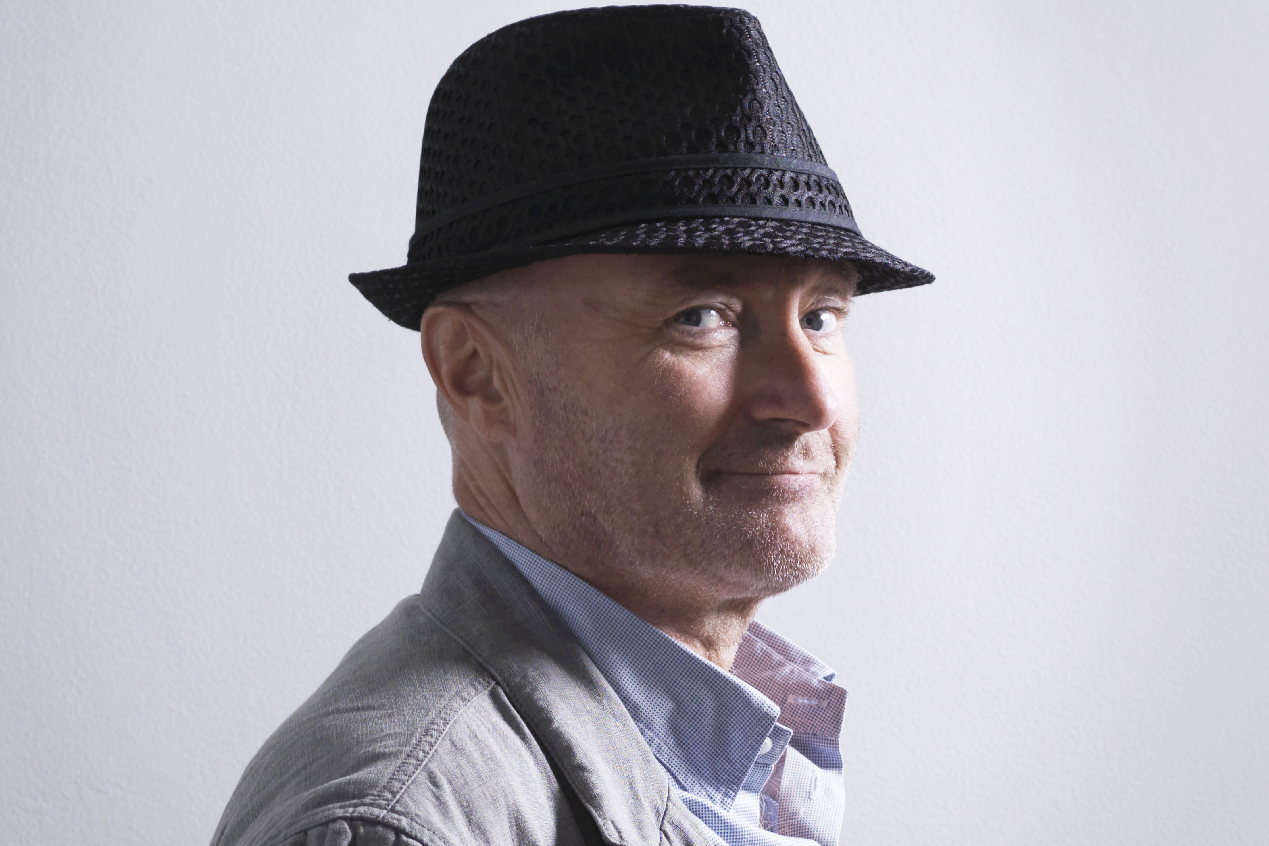 Phil Collins, black fedora, gray jacket, 4K Desktop Wallpaper