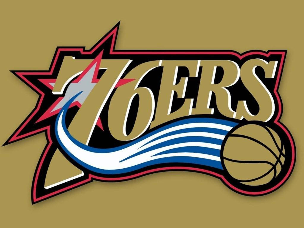 Philadelphia 76ers, gold star basketball, swoosh, SD Desktop Wallpaper