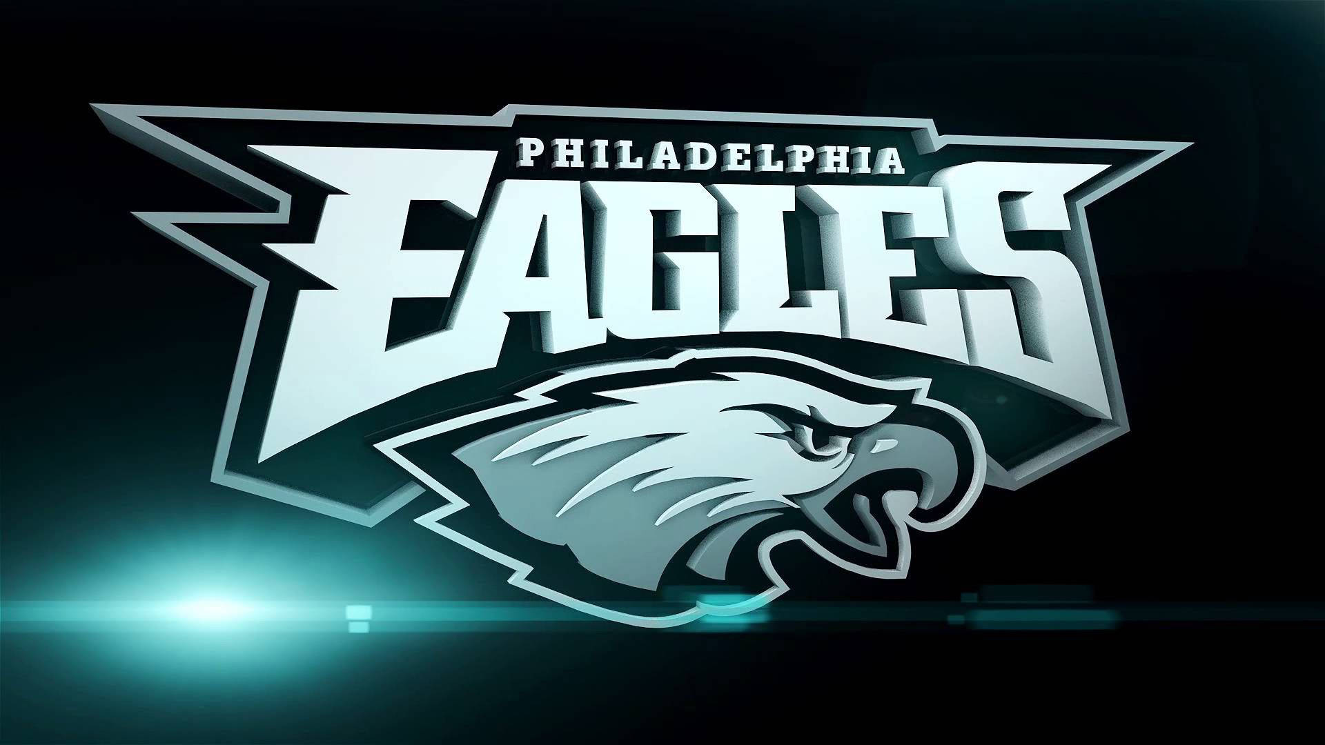 Philadelphia Eagles, metallic eagle head, bold lettering, Full HD Desktop Wallpaper