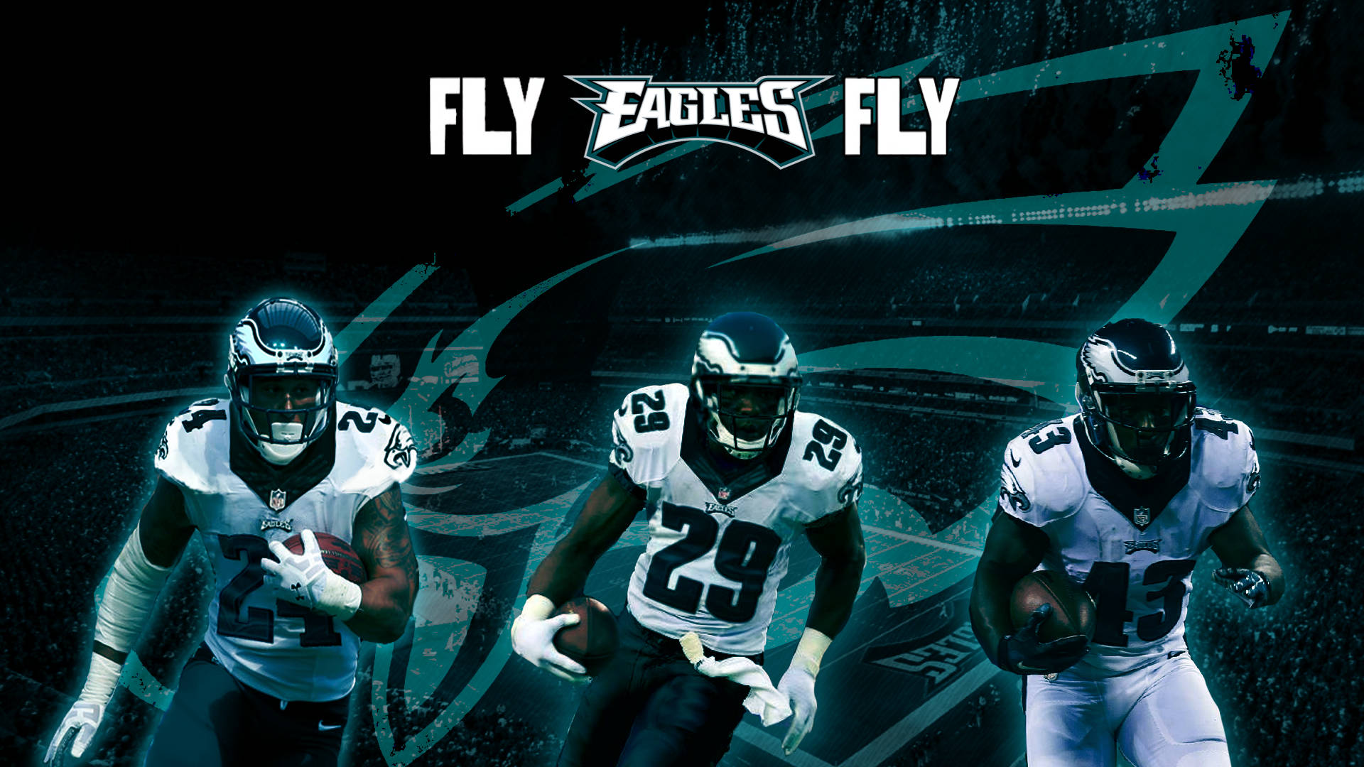 Philadelphia Eagles, white uniforms, footballs, Full HD Desktop Wallpaper
