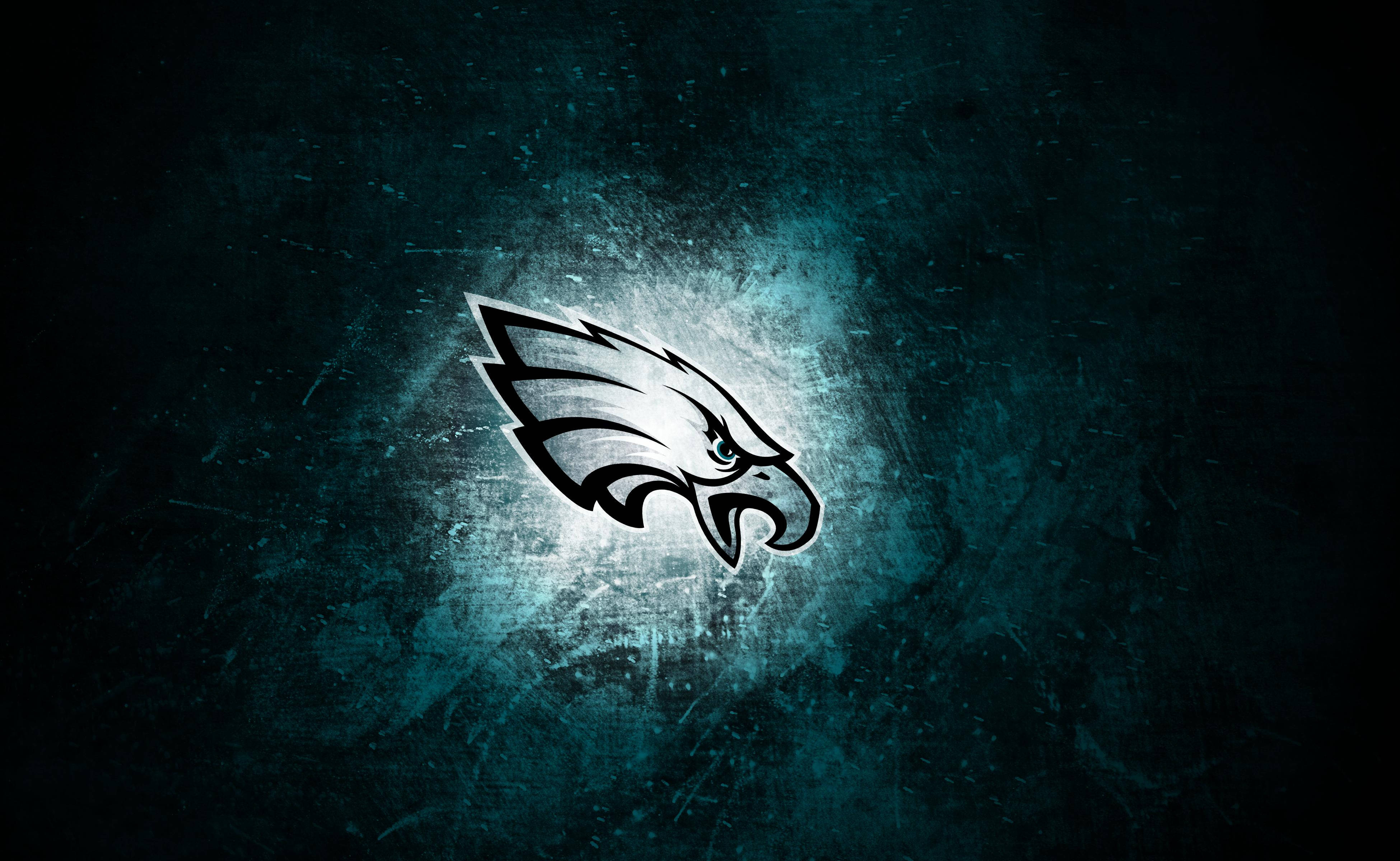Philadelphia Eagles, glowing, dark teal, 4K Desktop Wallpaper
