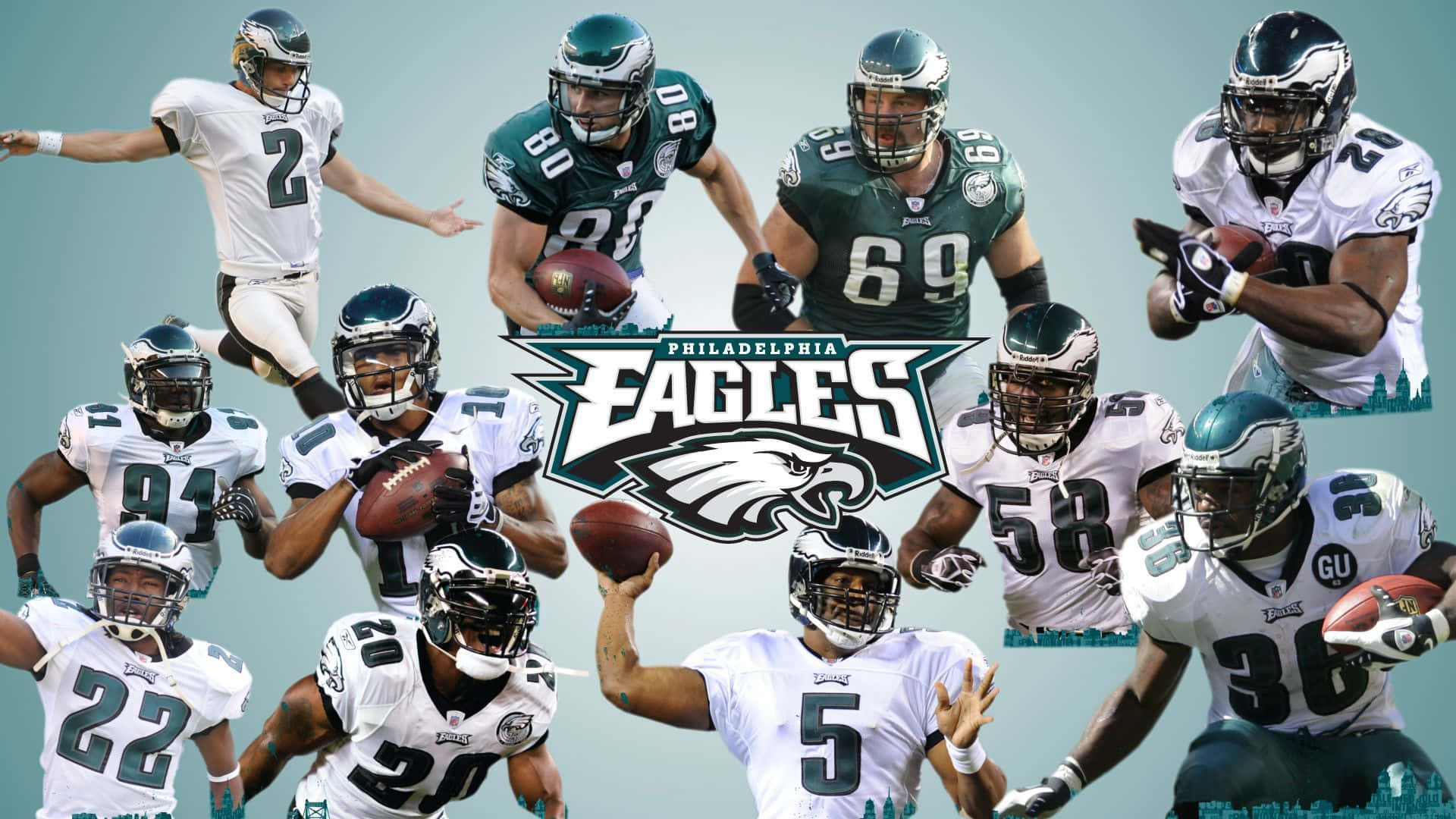 Philadelphia Eagles, football players, team uniforms, Full HD Desktop Wallpaper