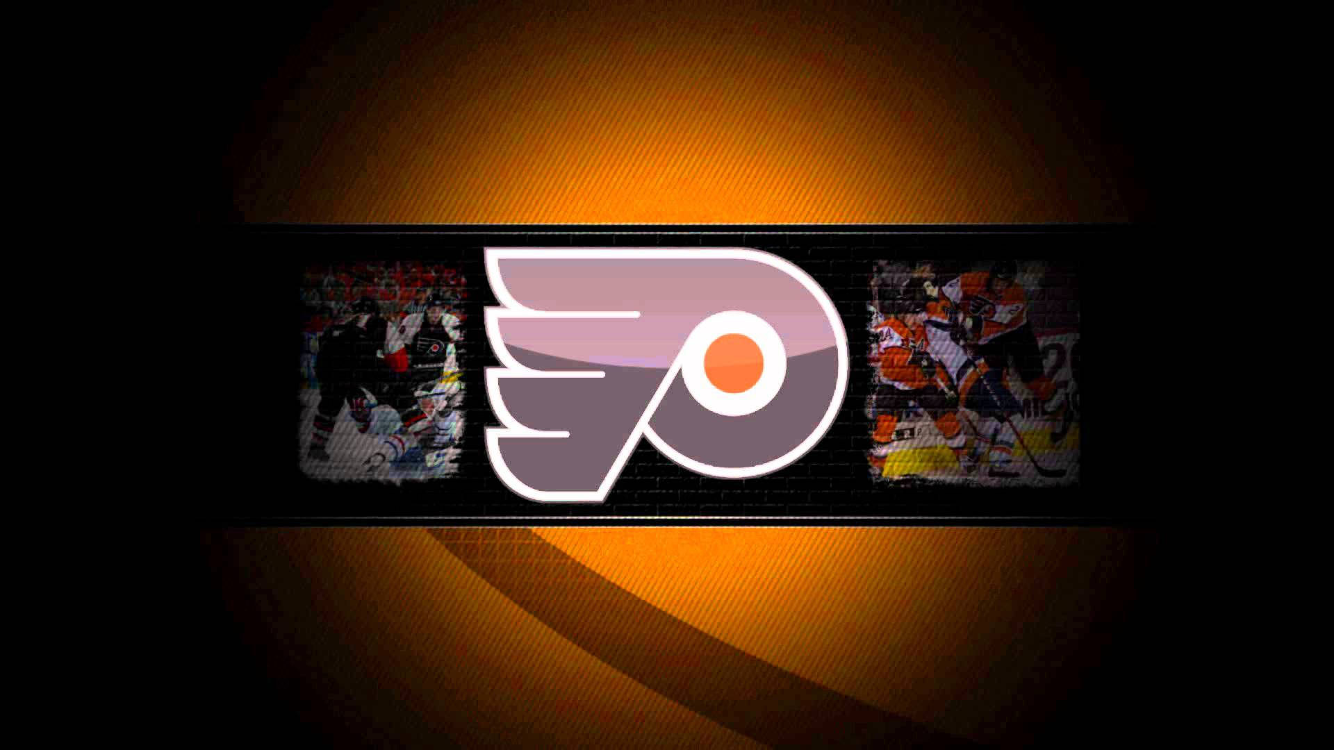 Philadelphia Flyers, dark theme, glowing orange gradient, Full HD Desktop Wallpaper