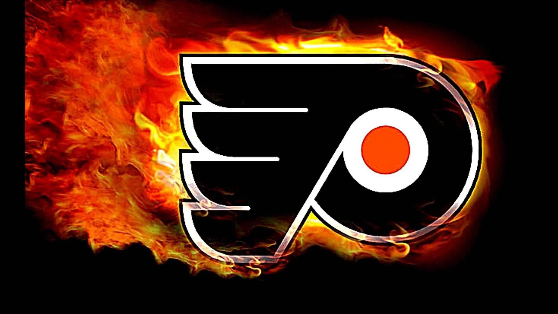 Philadelphia Flyers, flaming logo, roaring flames, Full HD Desktop Wallpaper