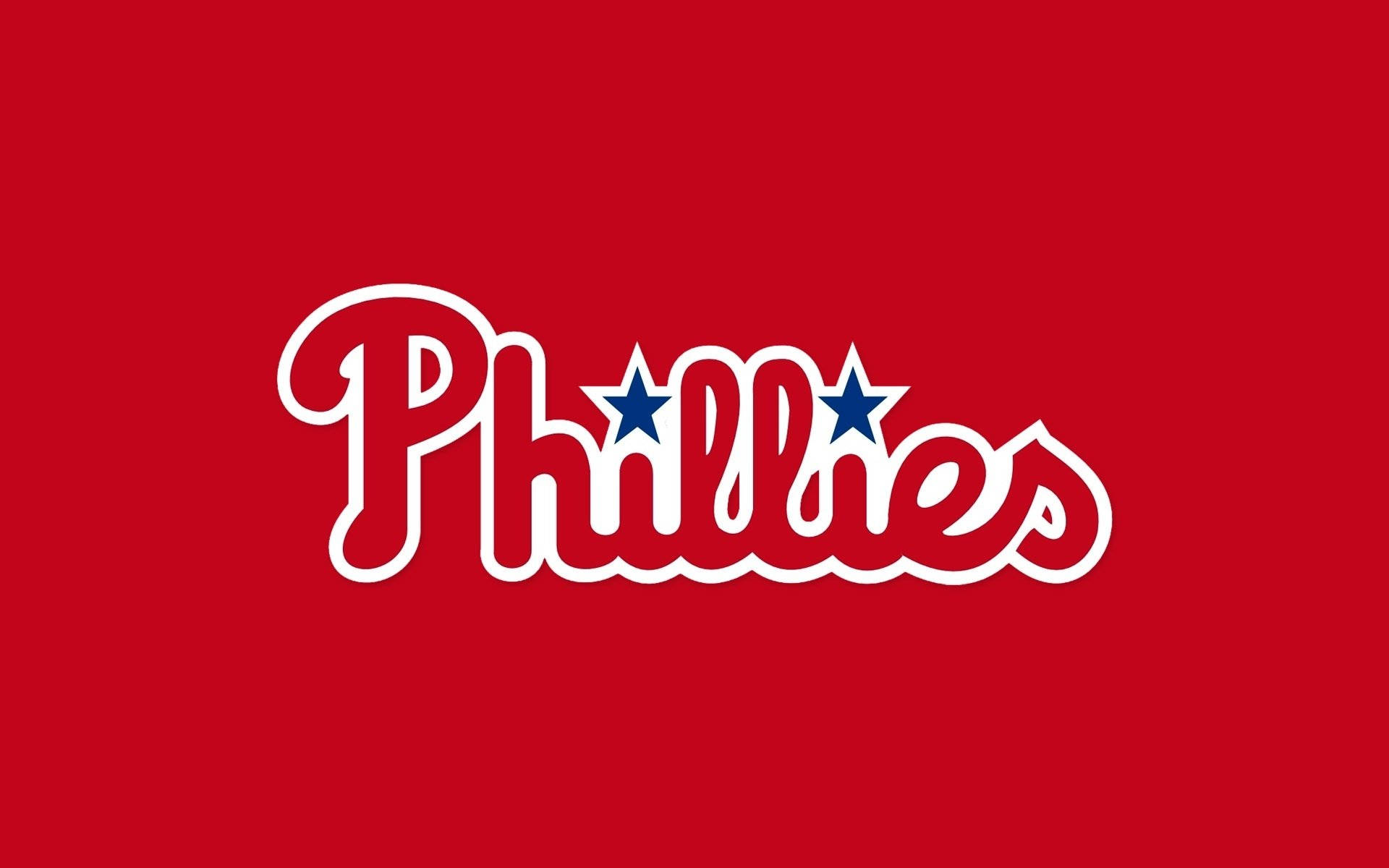 Philadelphia Phillies, white cursive logo, two blue stars, Full HD Desktop Wallpaper