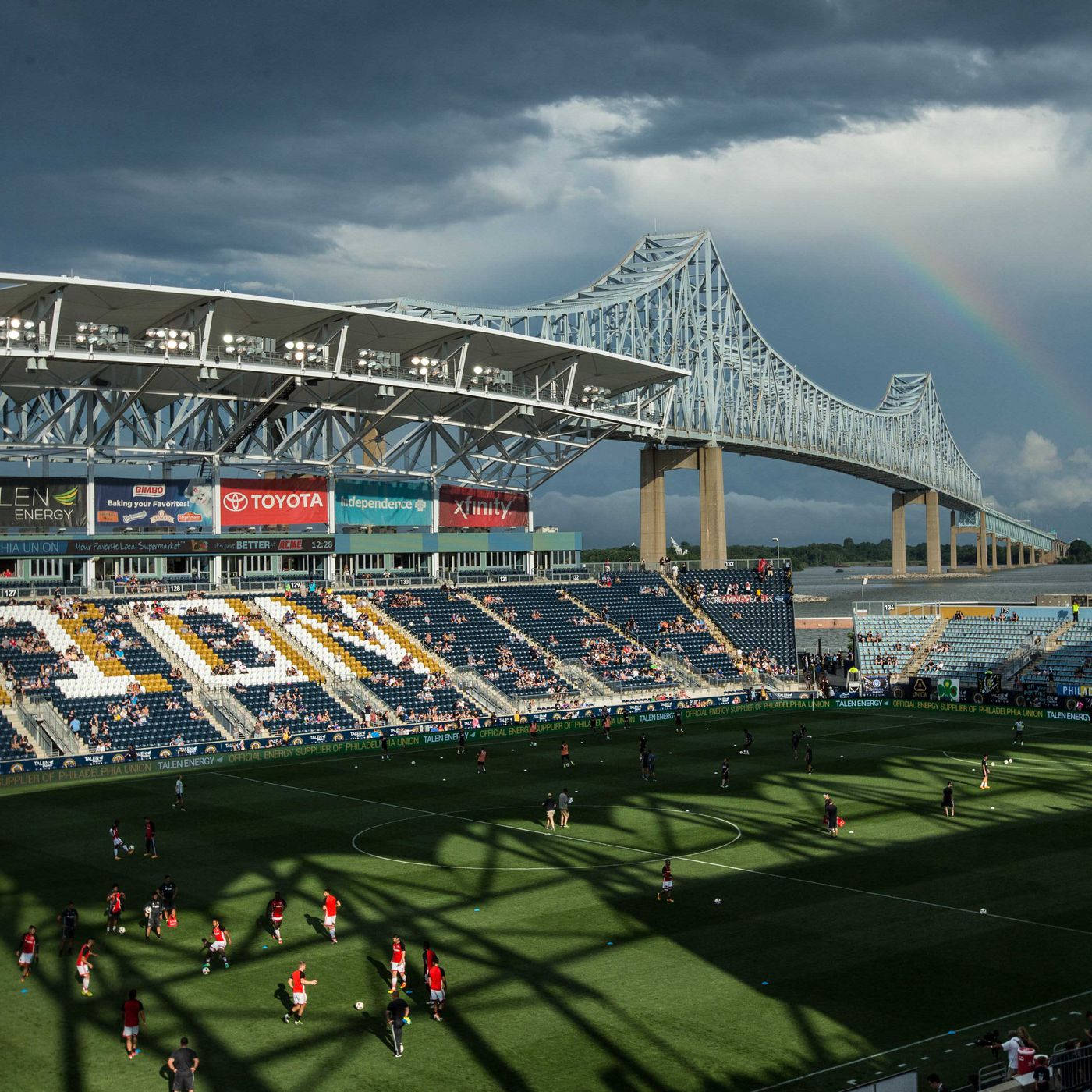 Philadelphia Union, soccer stadium, stormy sky, HD Desktop Wallpaper