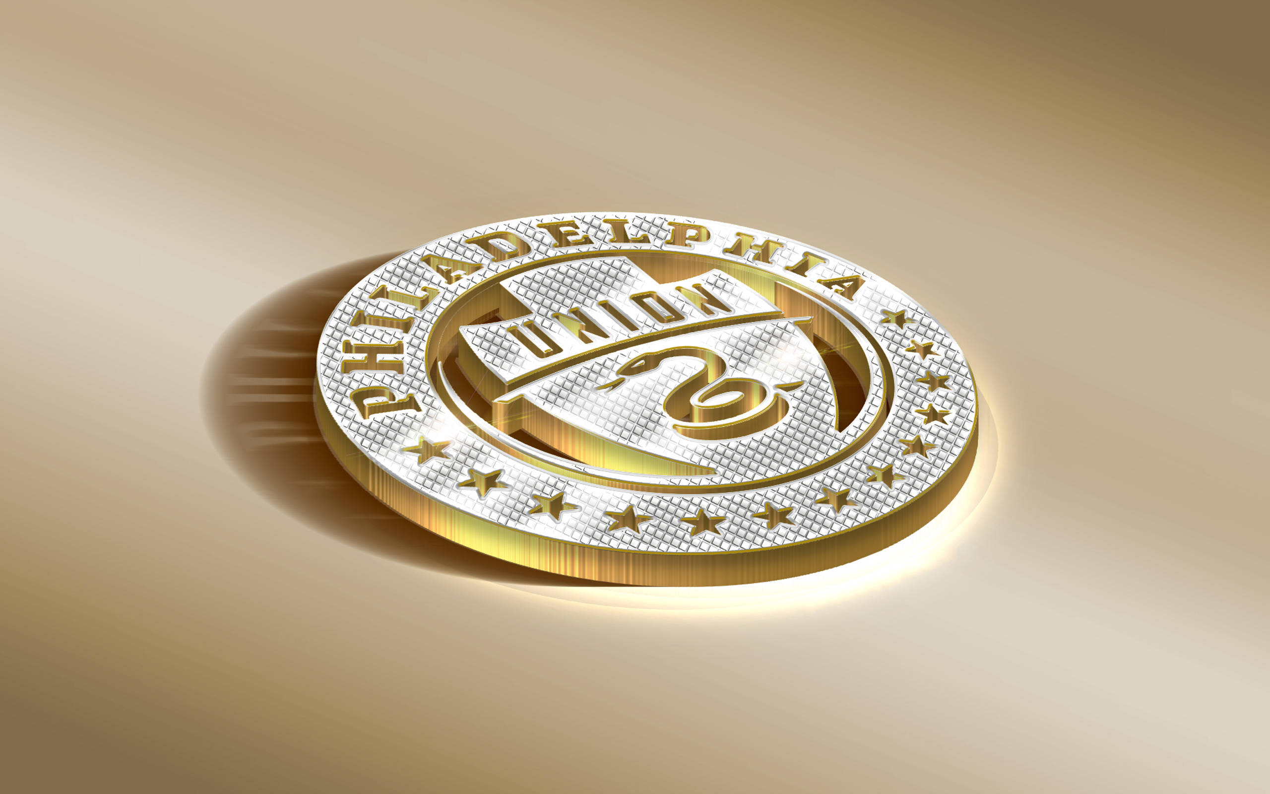 Philadelphia Union, gold and silver, stars, 2K Desktop Wallpaper