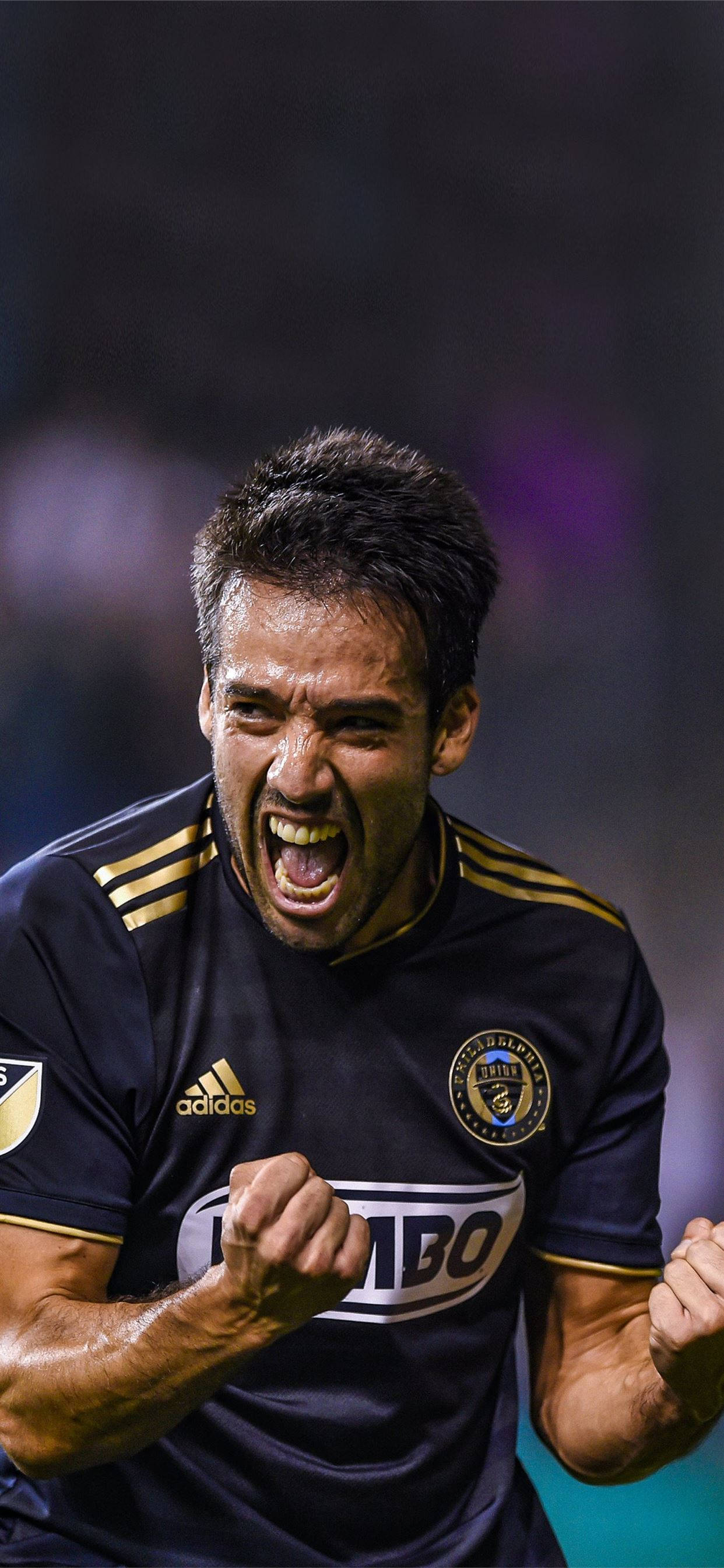 Philadelphia Union, dark blue jersey, stadium lights, 2K Phone Wallpaper