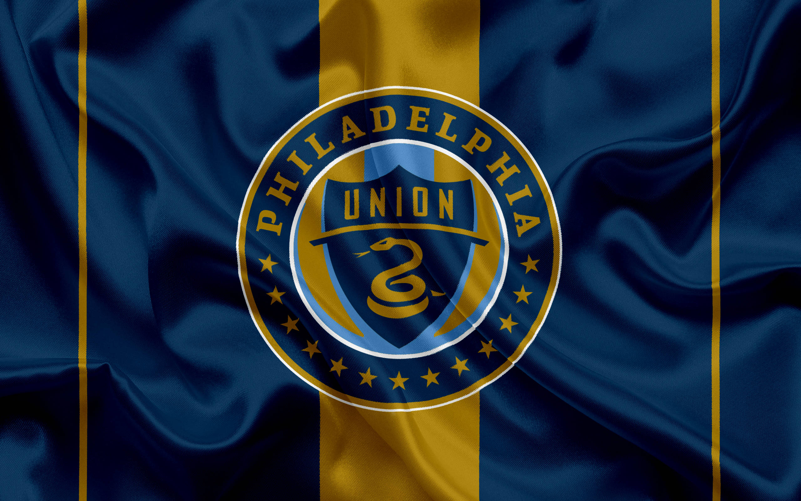 Philadelphia Union, coiled snake, shield, 2K Desktop Wallpaper