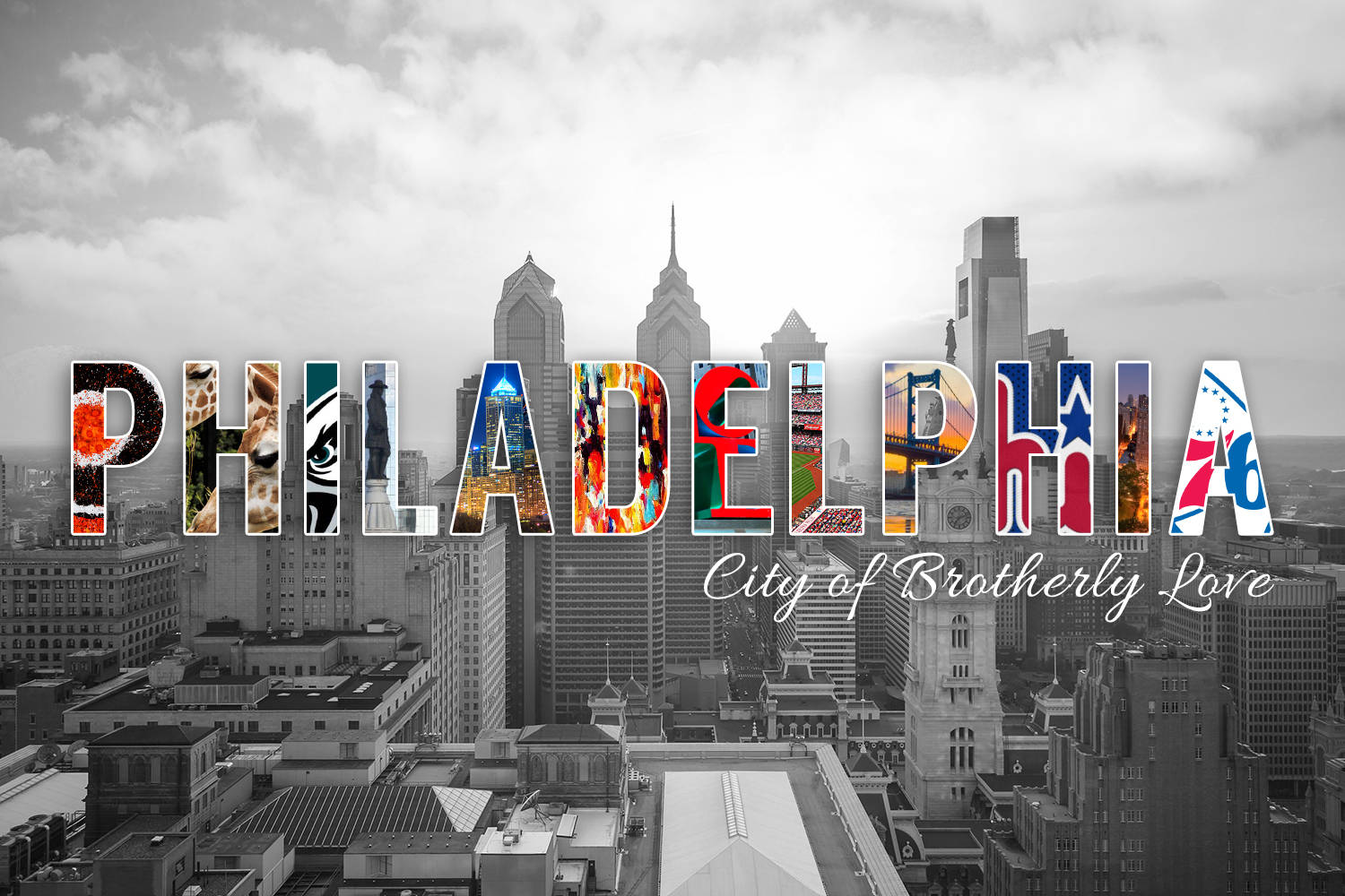 Philadelphia, city name, slogan, HD Desktop Wallpaper