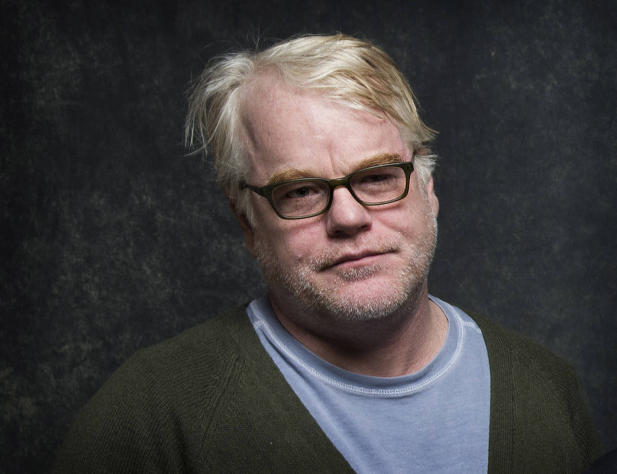 Philip Seymour Hoffman, 2014 Sundance Film Festival, green cardigan, Full HD Desktop Wallpaper