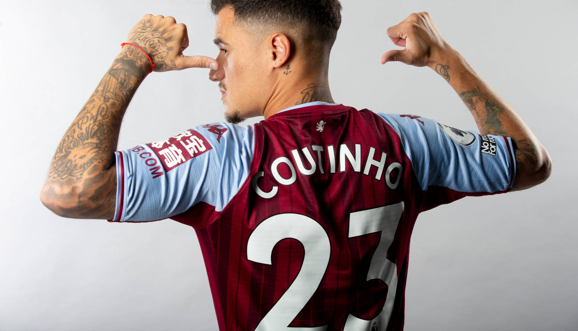 Philippe Coutinho, number 23, maroon and blue jersey, Full HD Desktop Wallpaper