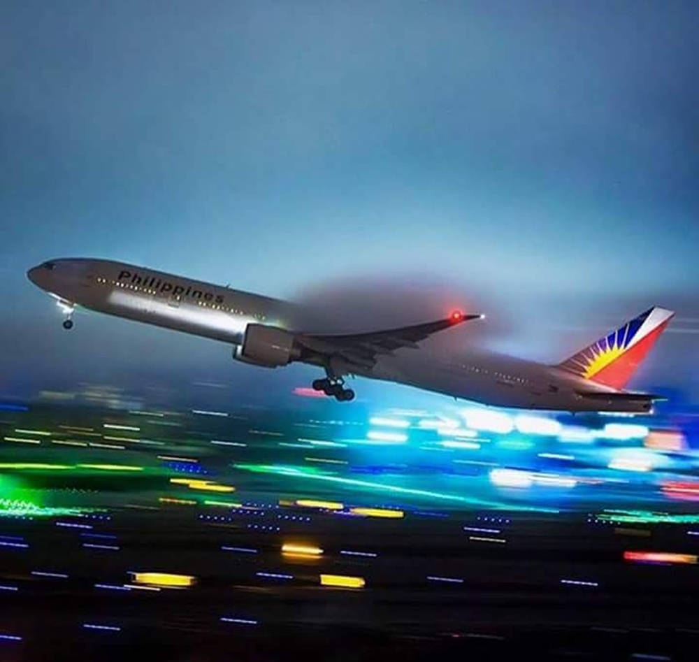Philippine Airlines, jet, twilight sky, SD Desktop Wallpaper
