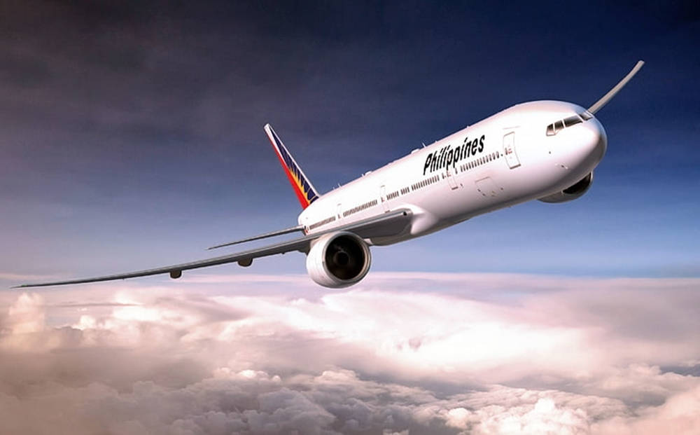 Philippine Airlines, jumbo jet, fluffy white clouds, SD Desktop Wallpaper