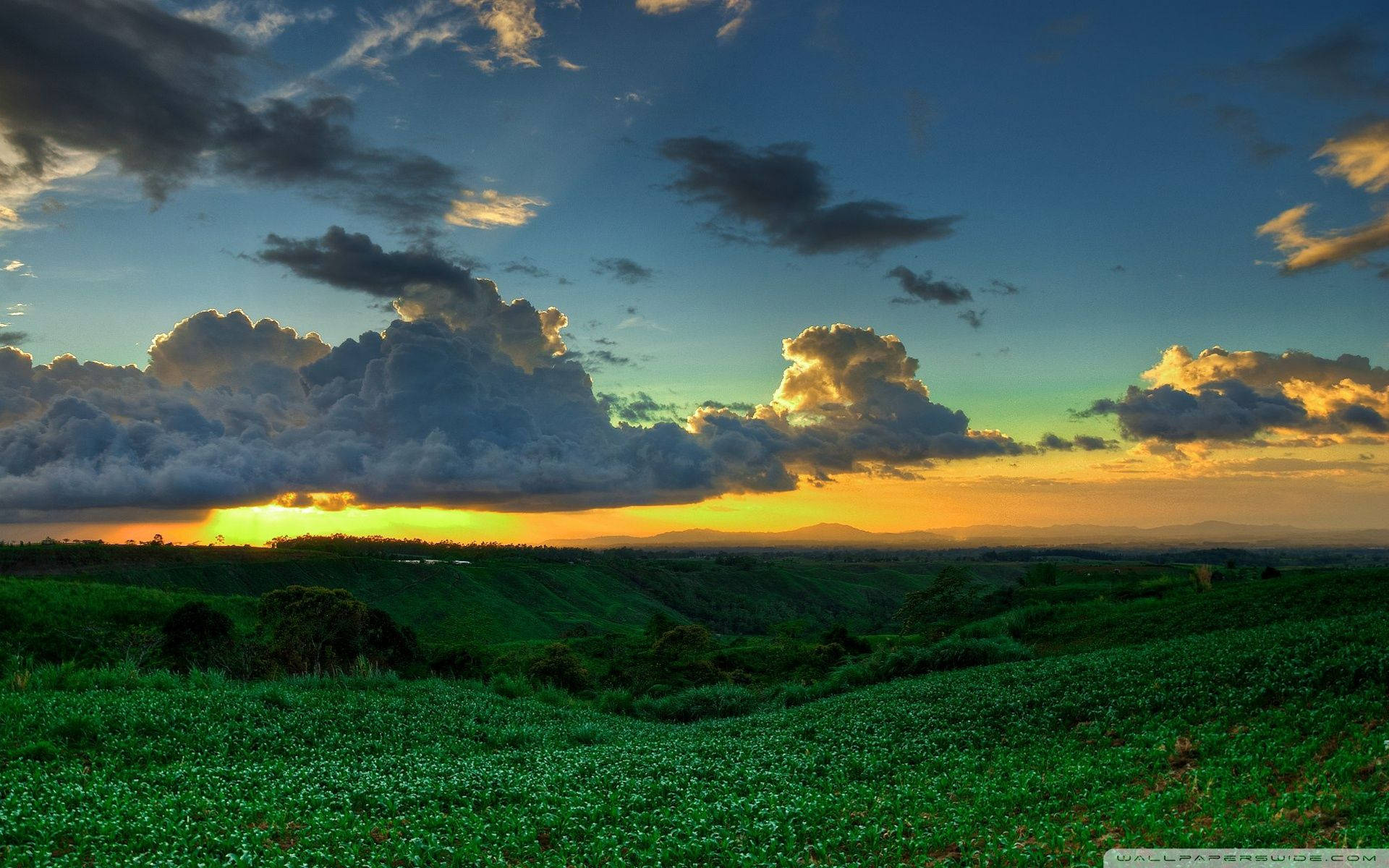 Philippines, Mountain View, sunset sky, Full HD Desktop Wallpaper