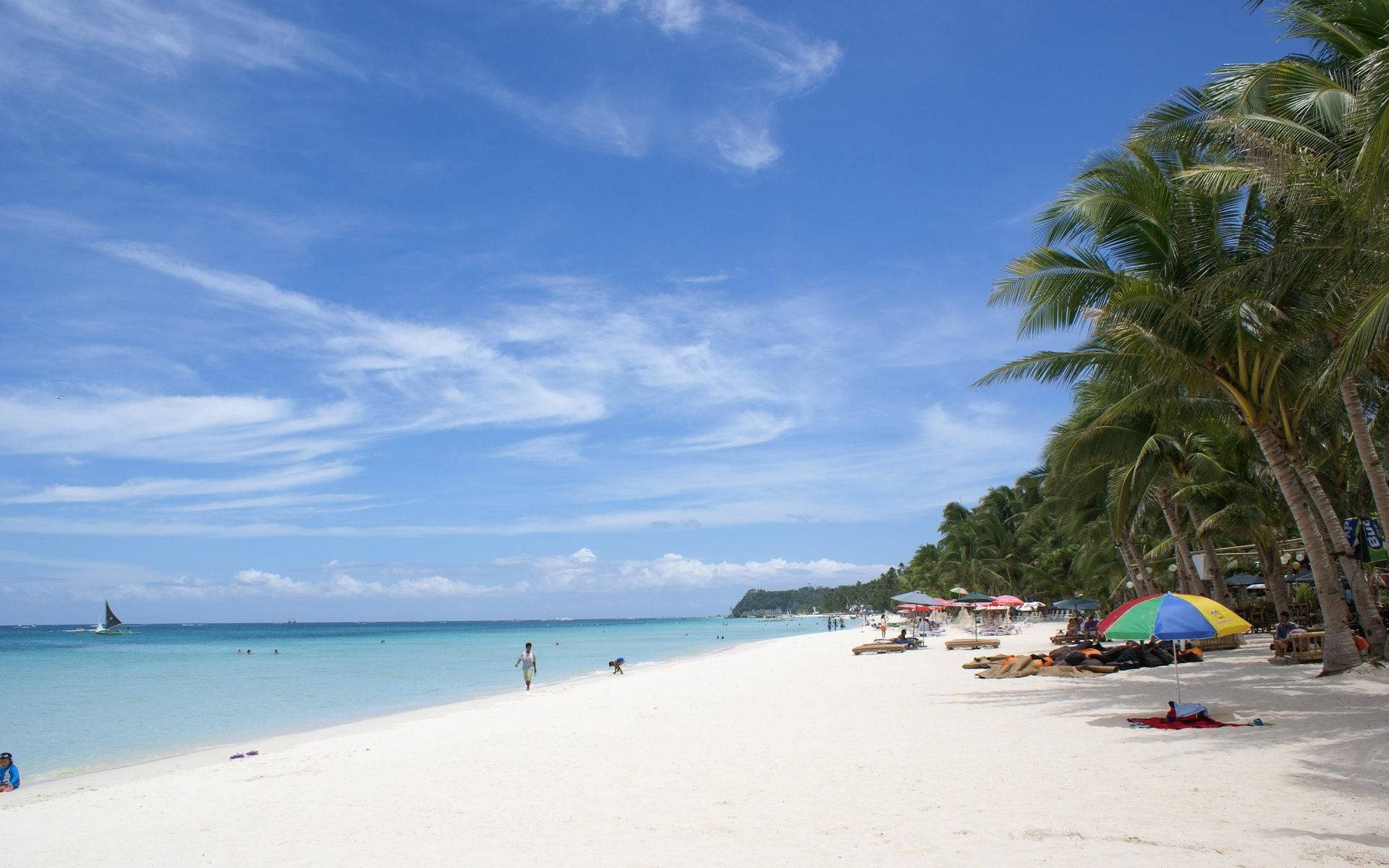 White Beach, Philippines, white sand, Full HD Desktop Wallpaper