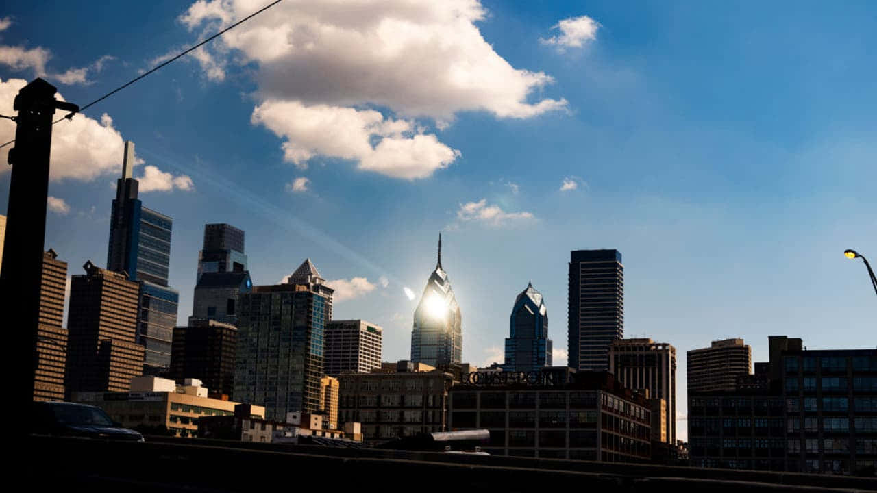 Philly, city skyline, clouds, HD Desktop Wallpaper