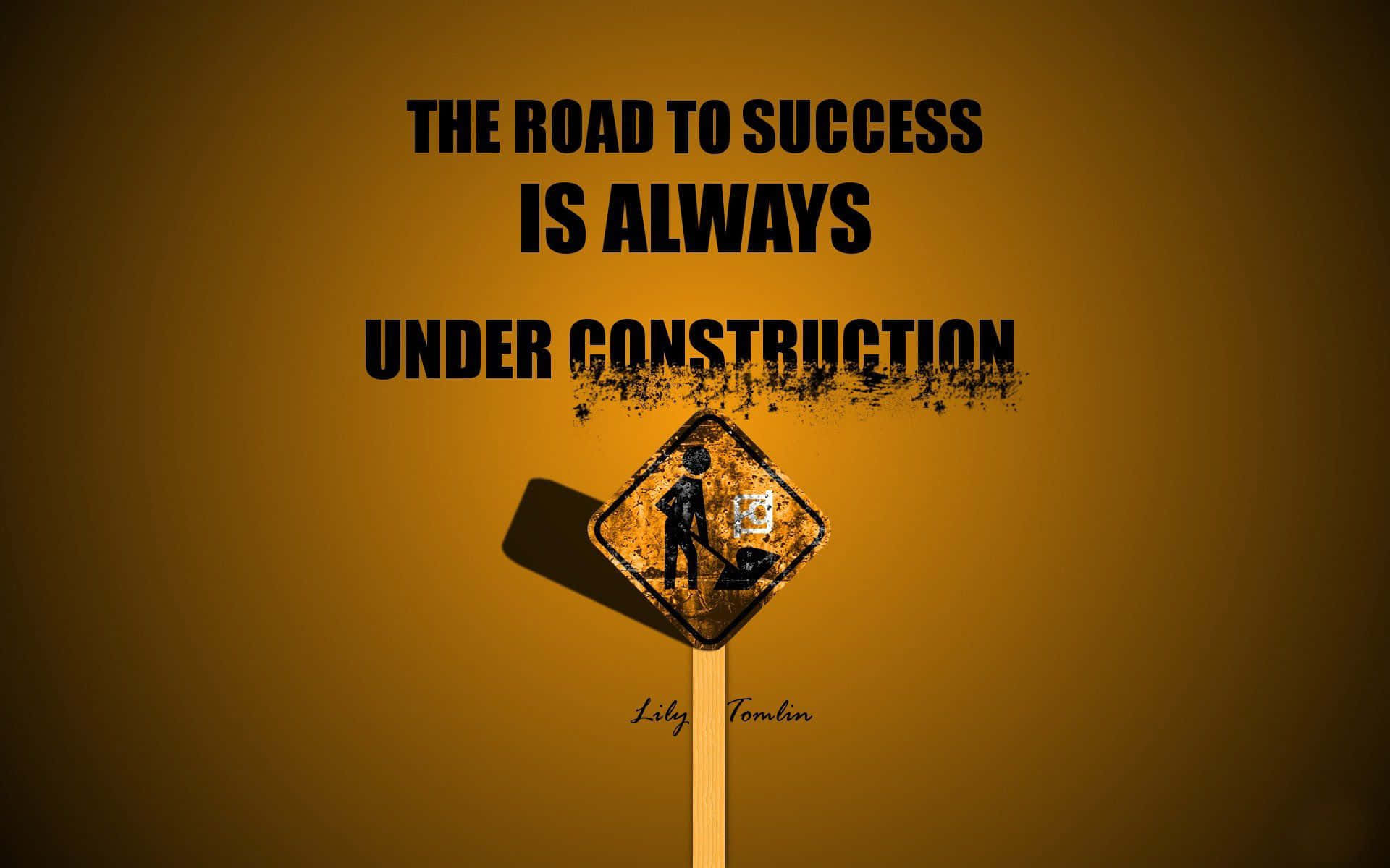 construction sign, worker silhouette, warm gradient background, Full HD Desktop Wallpaper