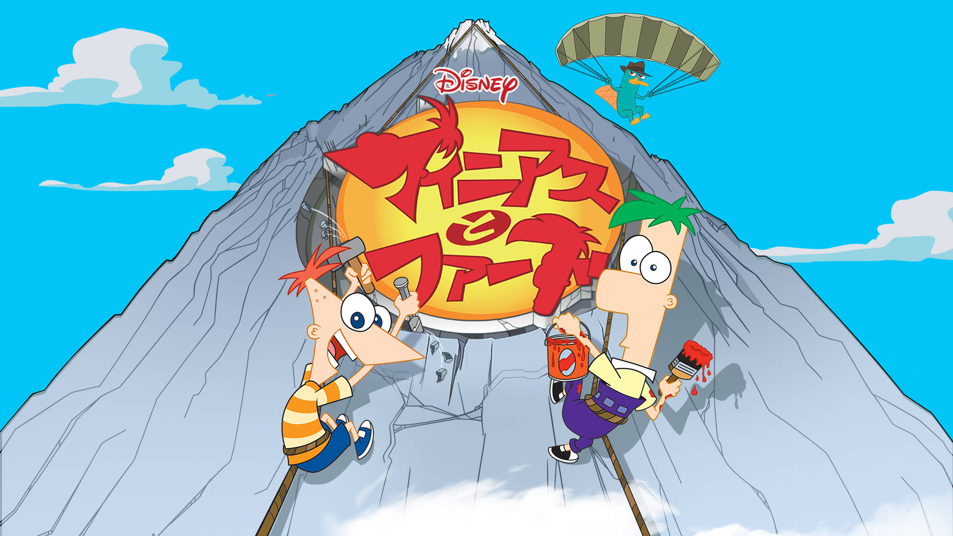 Phineas And Ferb, mountain, snowy mountain peak, Full HD Desktop Wallpaper