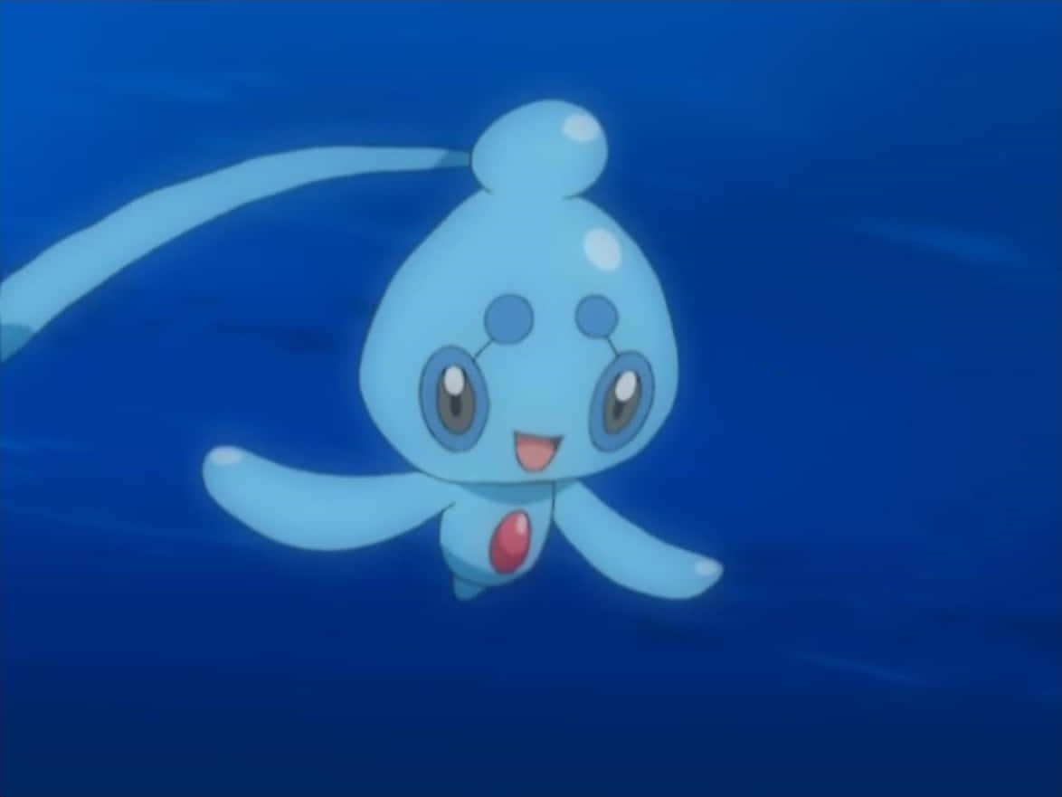 Phione, blue cartoon Pokémon, long tail, SD Desktop Wallpaper