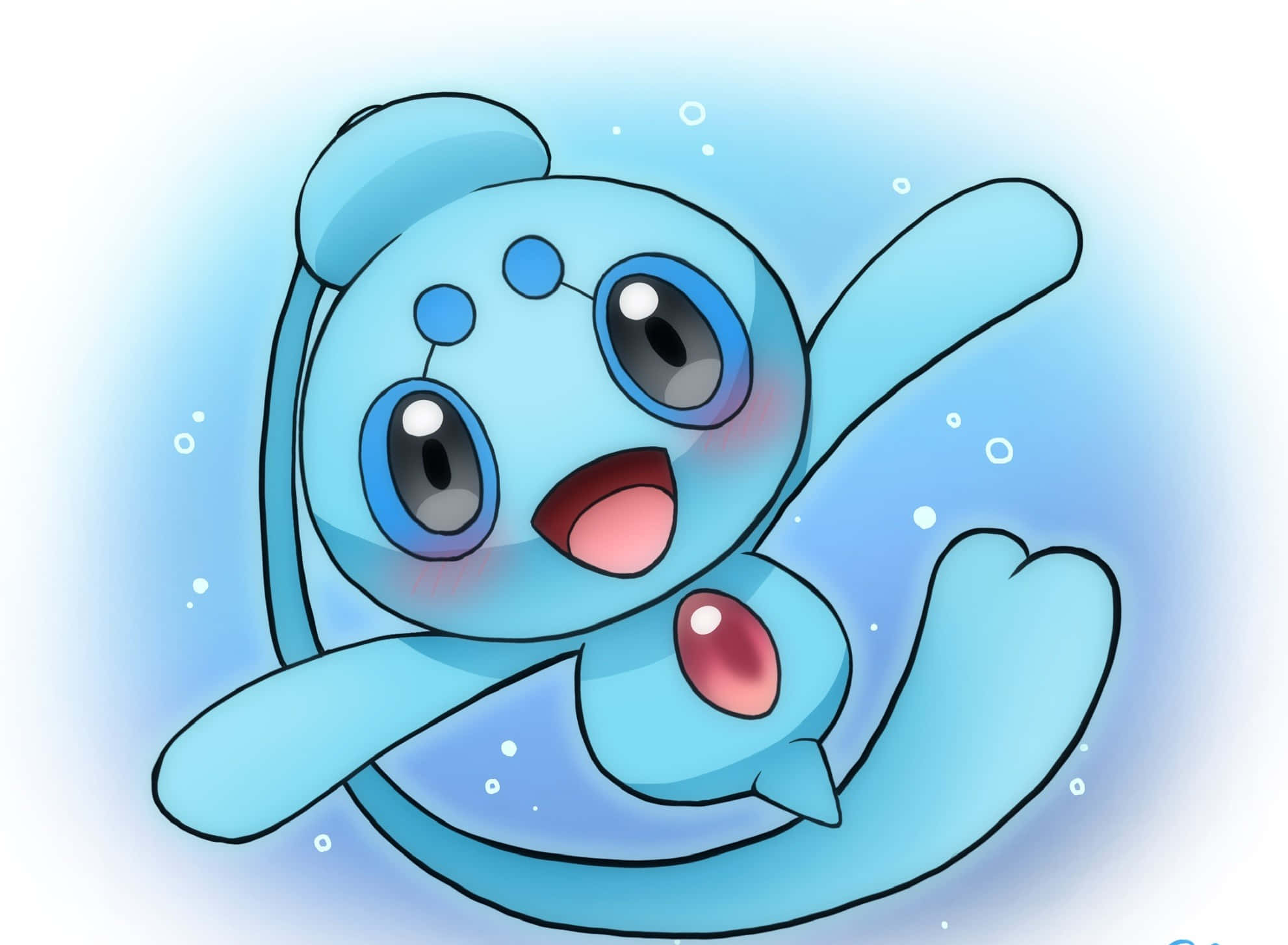 Phione, blue, big eyes, Full HD Desktop Wallpaper