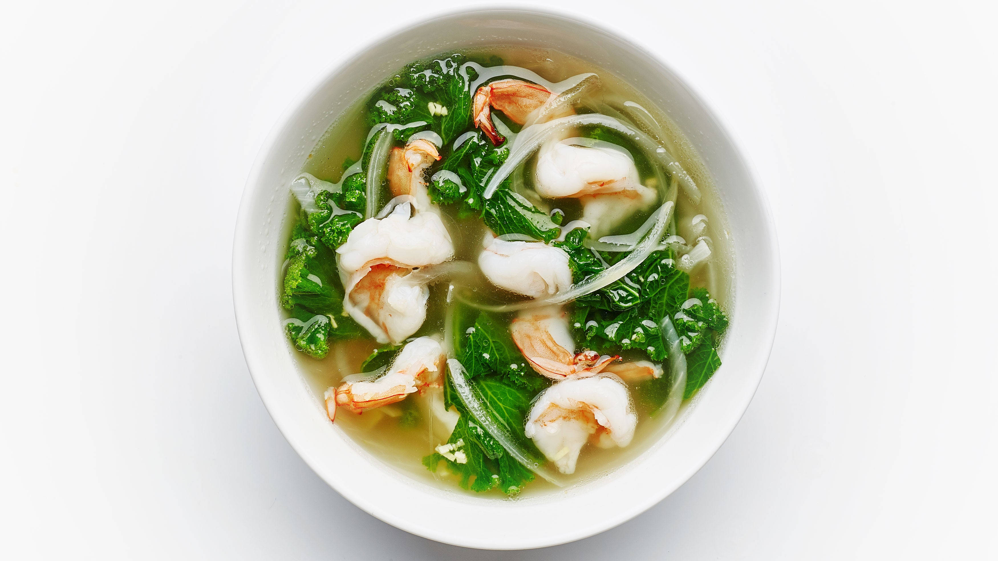 pho, seafood noodle soup, white bowl, 2K Desktop Wallpaper