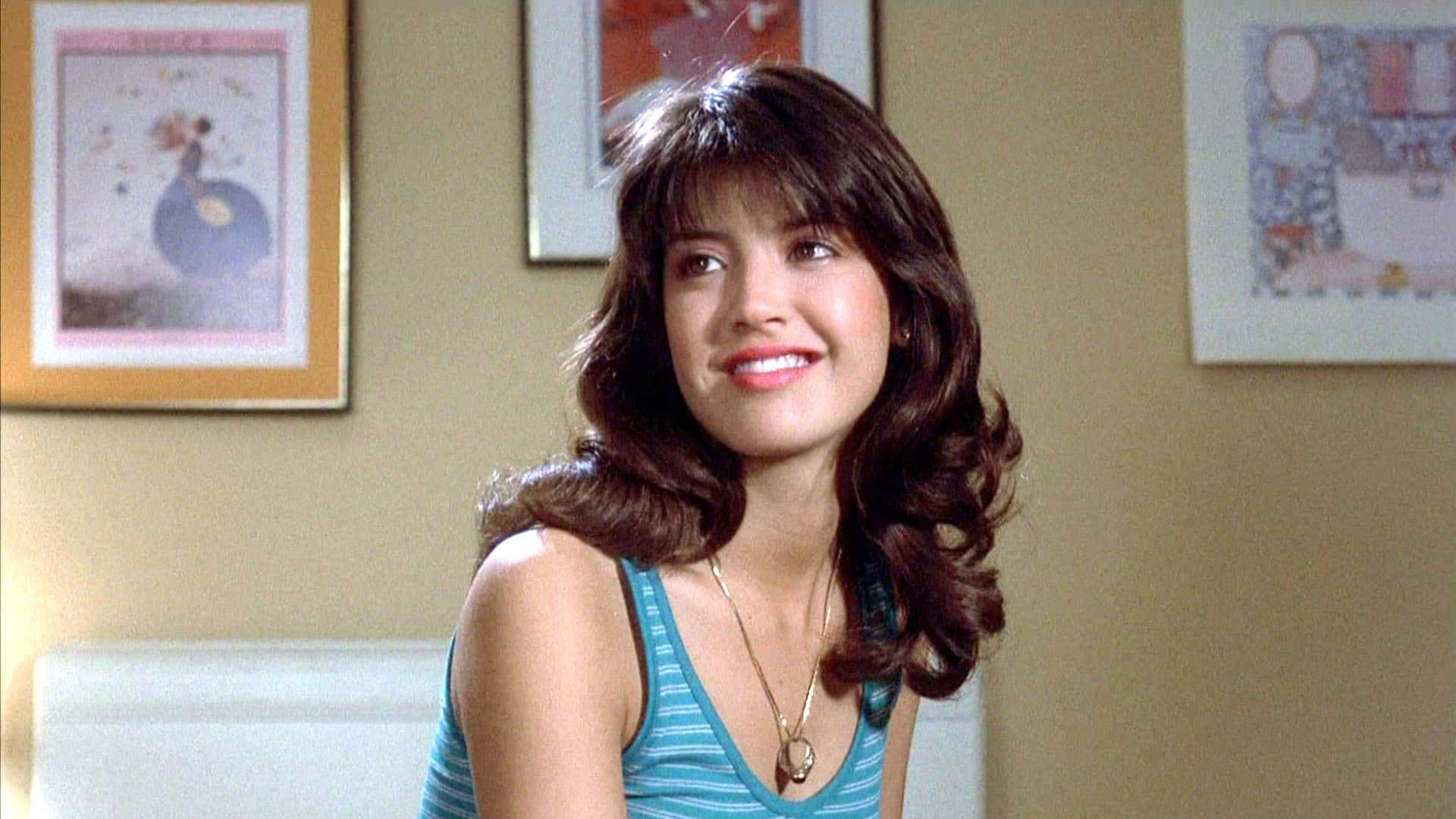 Phoebe Cates, brown hair, sunlit room, Full HD Desktop Wallpaper
