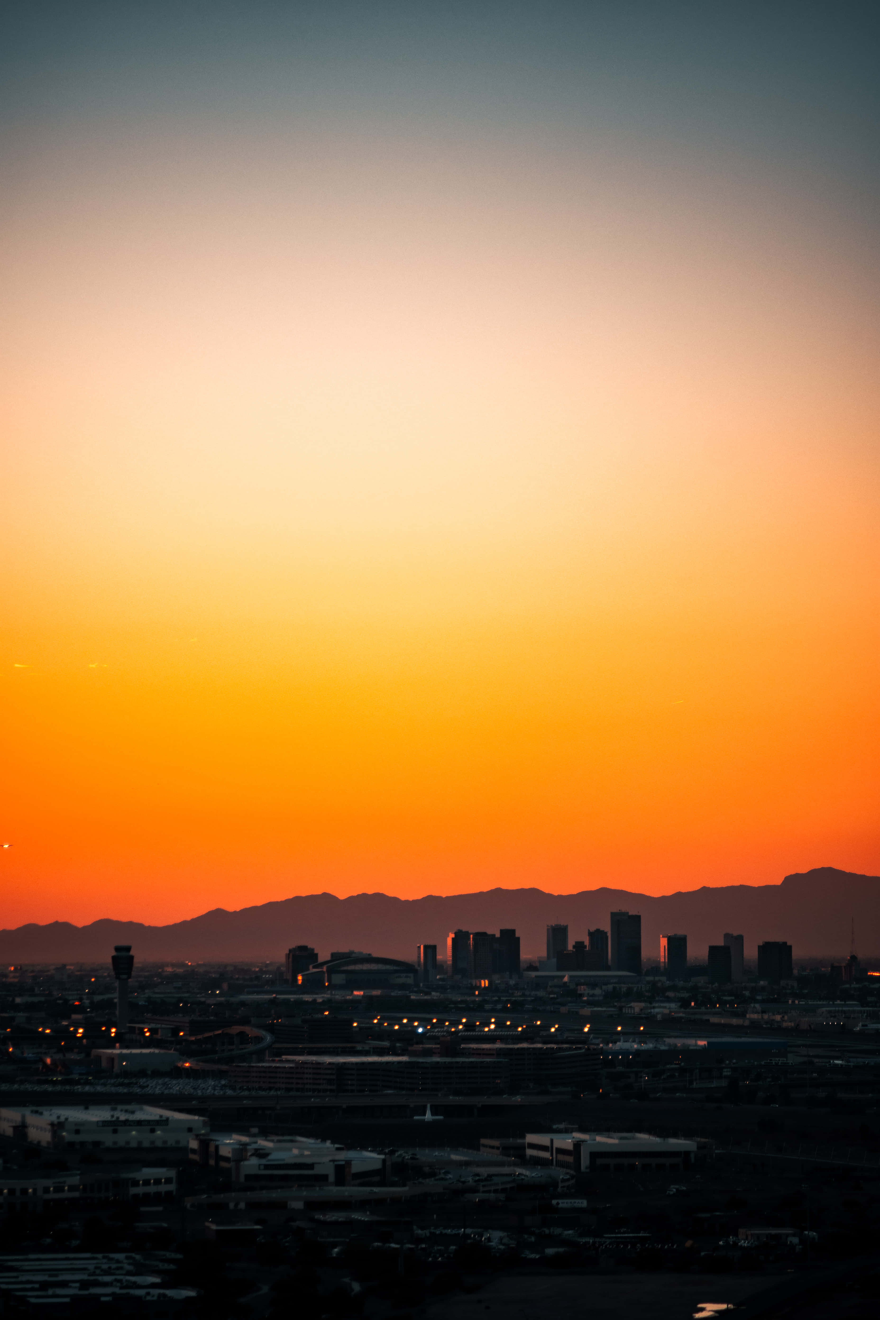 Phoenix Skyline, Arizona, sunset, 5K Phone Wallpaper