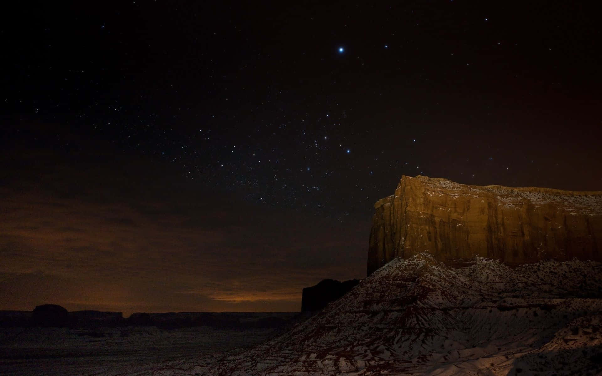 Phoenix Arizona, desert butte, starry night sky, Full HD Desktop Wallpaper