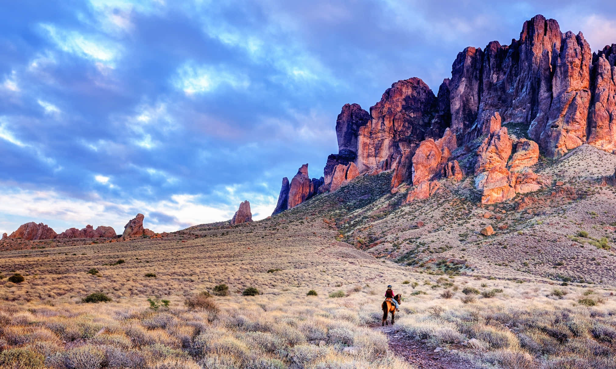 Phoenix Arizona, desert plain, twilight sky, Full HD Desktop Wallpaper