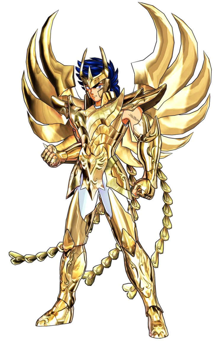 Phoenix Ikki, golden cloak, ornate golden armor, SD Phone Wallpaper