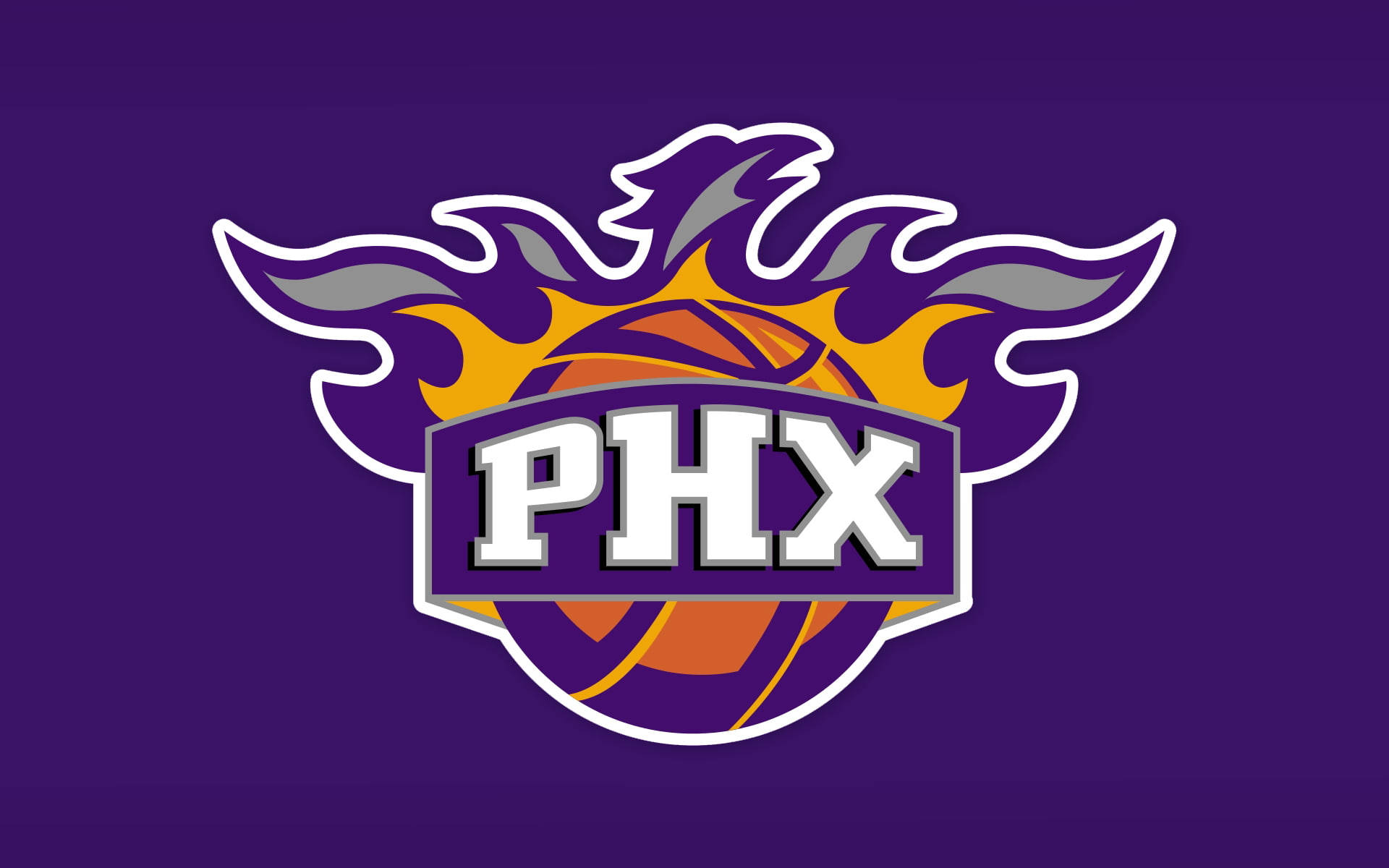 Phoenix Suns, emblem, violet, Full HD Desktop Wallpaper