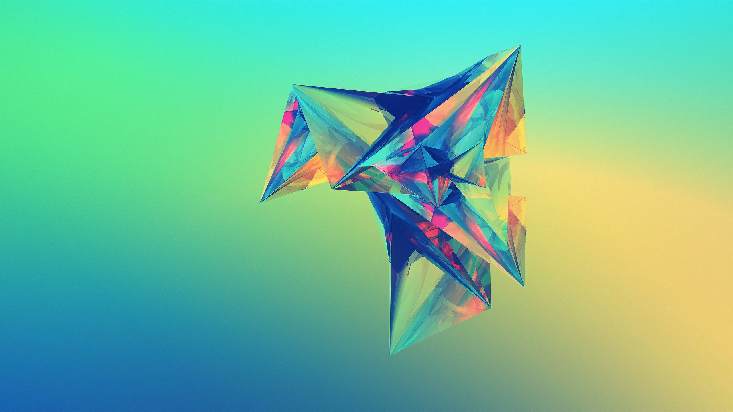 simple geometric phone, 2560 x 1440, origami geometric structure, 2K Desktop Wallpaper