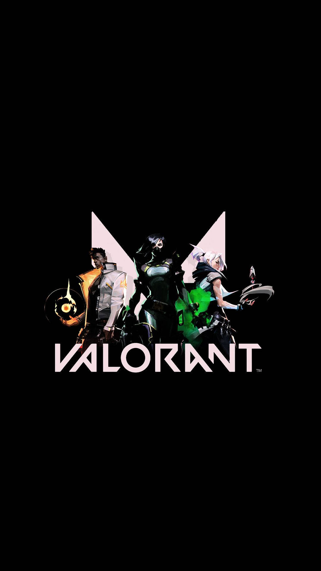 Valorant, black background, game logo, Full HD Phone Wallpaper