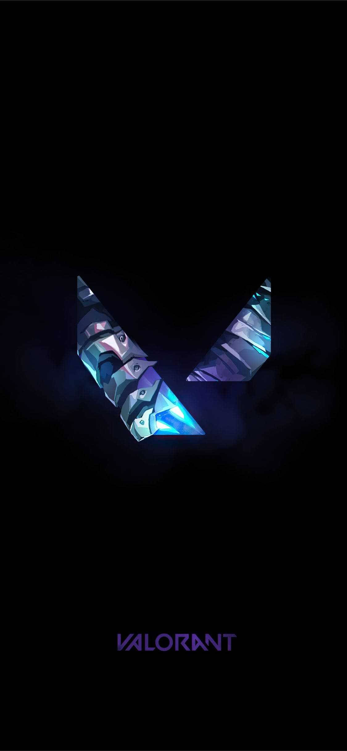Phone Valorant, crystal logo, glowing blue, Full HD Phone Wallpaper