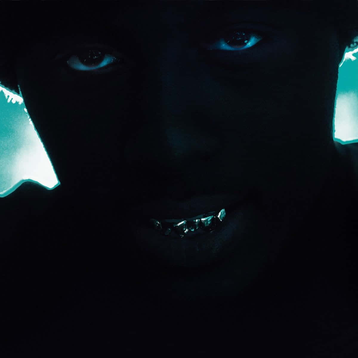 Phonk, neon light, glowing blue eyes, SD Desktop Wallpaper