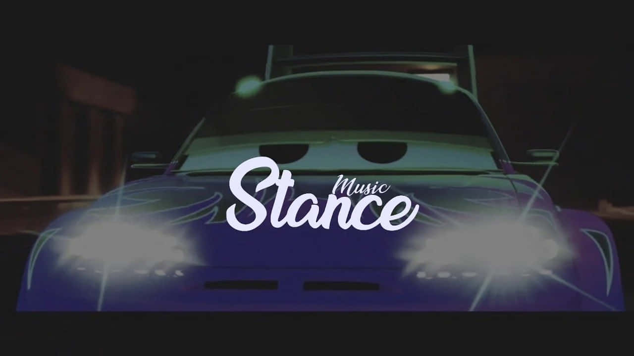 Phonk, purple animated race car, glowing headlights, HD Desktop Wallpaper