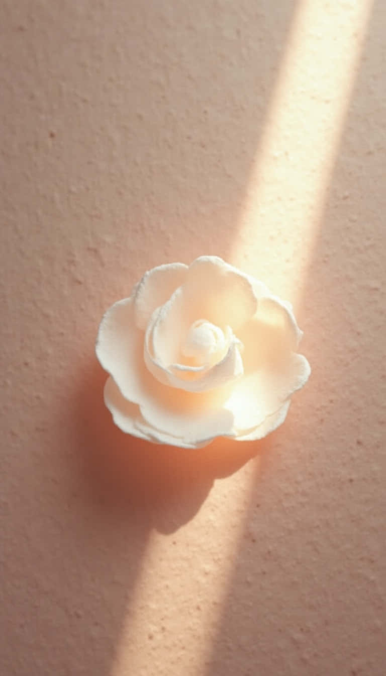 white paper rose, textured peach wall, warm diagonal sunlight, HD Phone Wallpaper