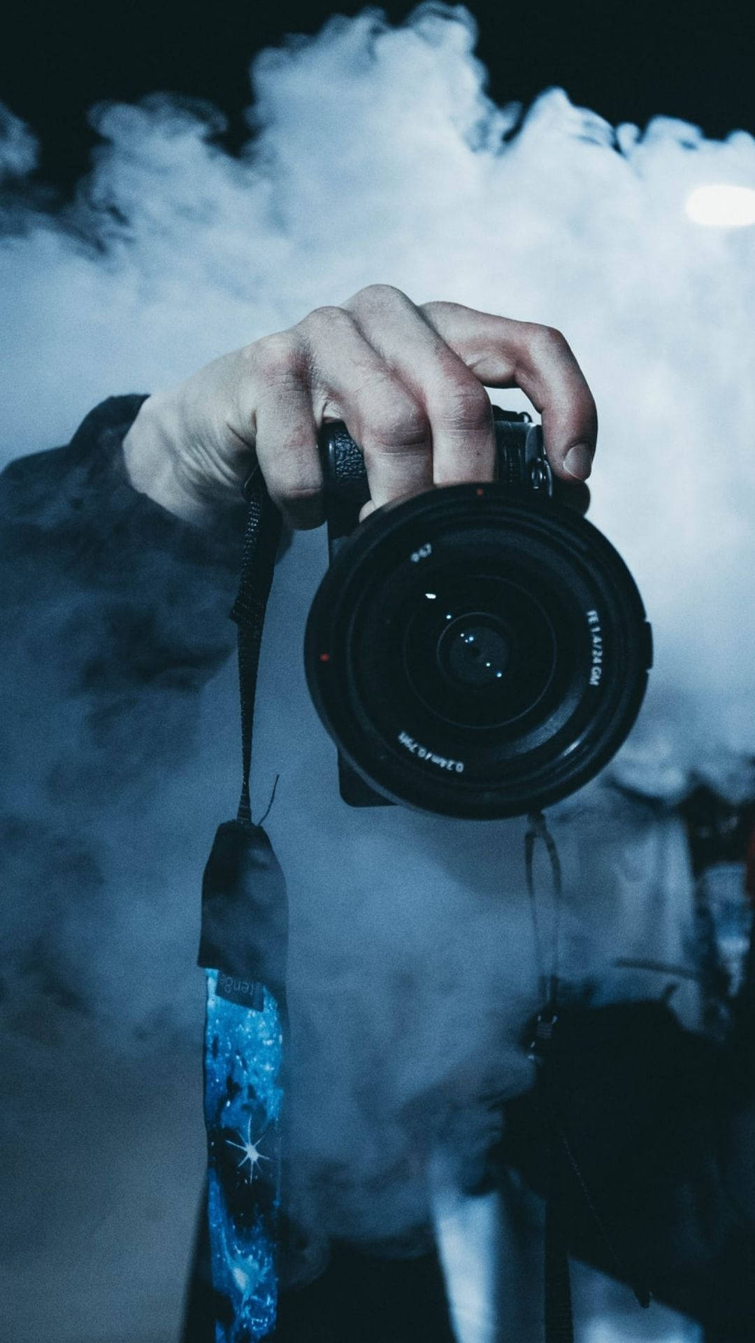 photographer, camera, thick smoke, Full HD Phone Wallpaper