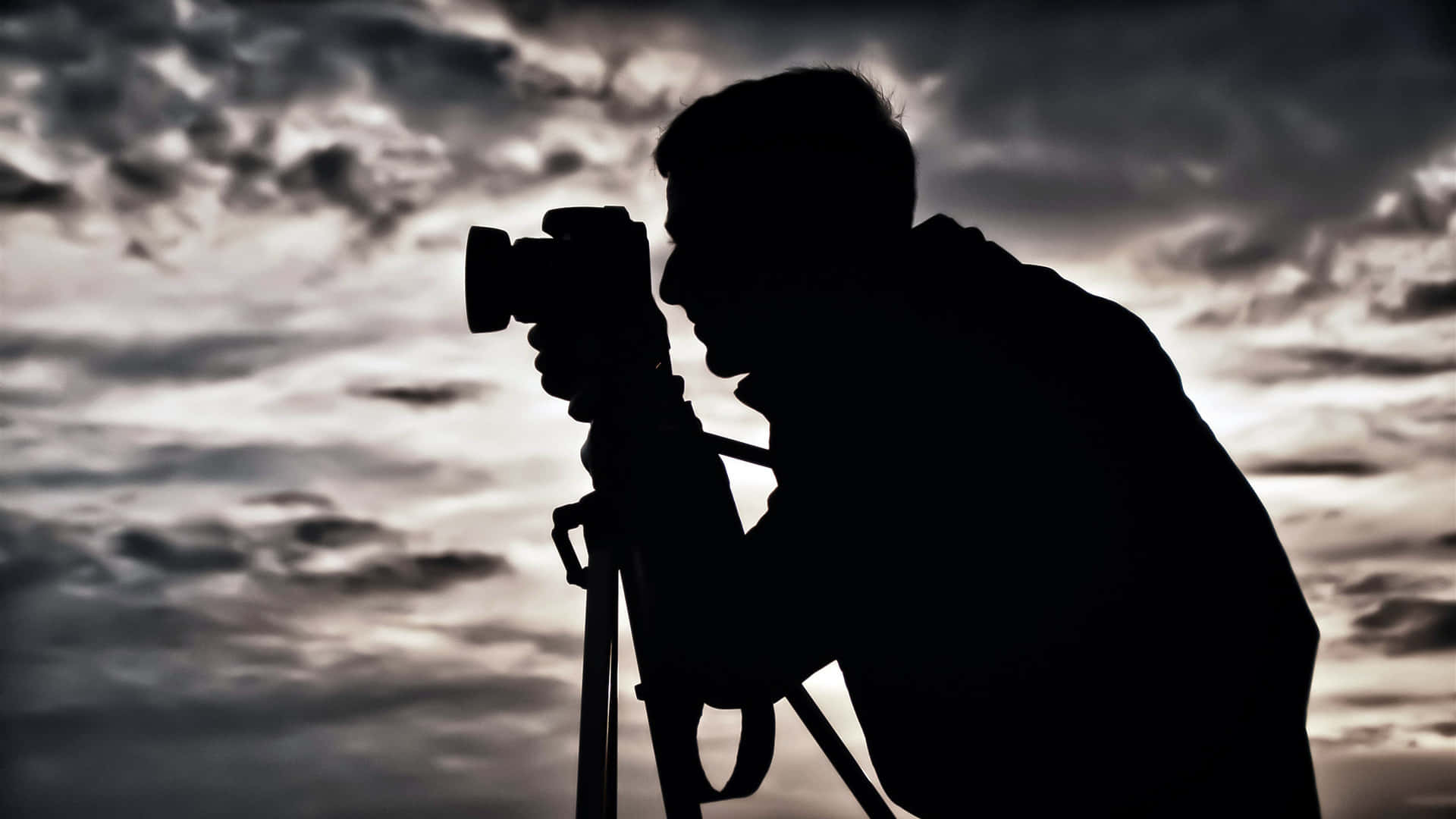silhouette, photographer, tripod, Full HD Desktop Wallpaper