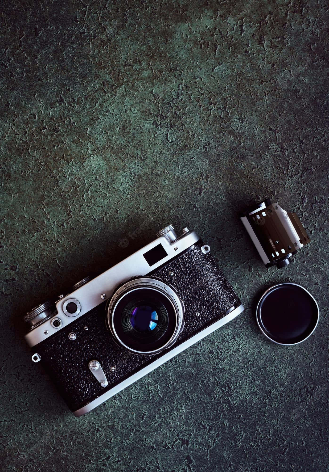 disassembled photography camera, top view, vintage film camera, Full HD Phone Wallpaper