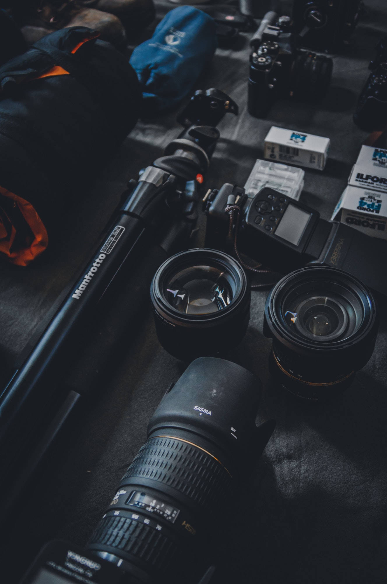 camera equipment, professional photography gear, lenses, Full HD Phone Wallpaper