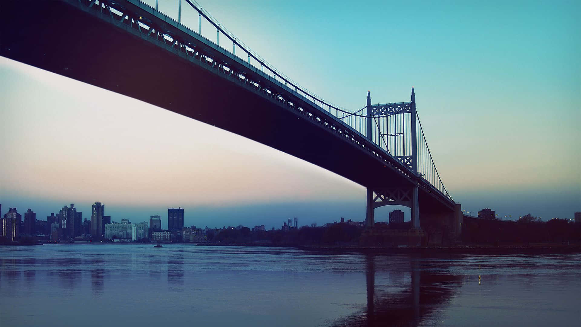 photography desktop, suspension bridge, calm river, Full HD Desktop Wallpaper
