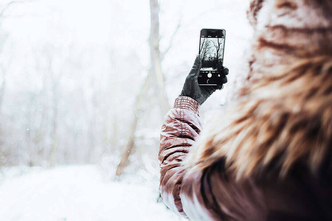 furry coat, glove, snowy forest, SD Desktop Wallpaper