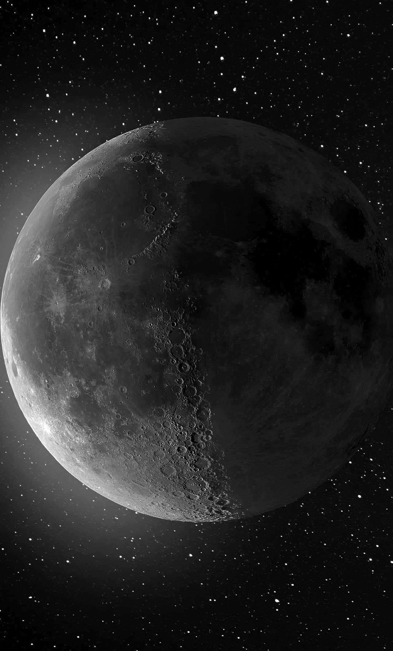 The Moon, iPhone, cratered surface, Full HD Phone Wallpaper