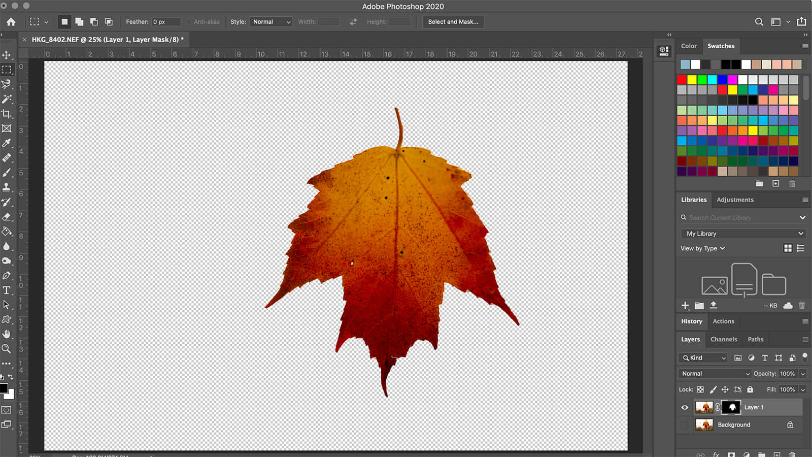 Photoshop, orange maple leaf, red orange hues, HD Desktop Wallpaper